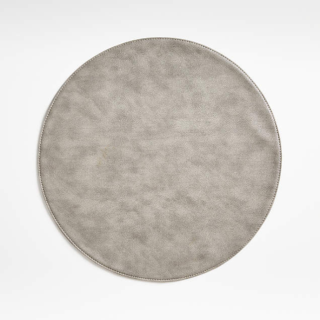 Artesia Grey Woven Rattan Round Placemat + Reviews Crate & Barrel