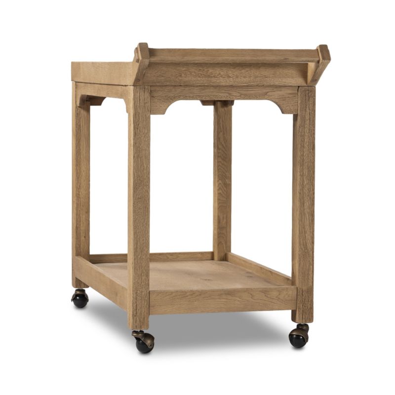 Myakka Natural Oak Wood Bar Cart - image 5 of 11