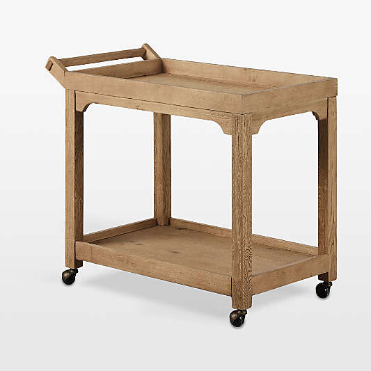 Myakka Natural Oak Wood Bar Cart