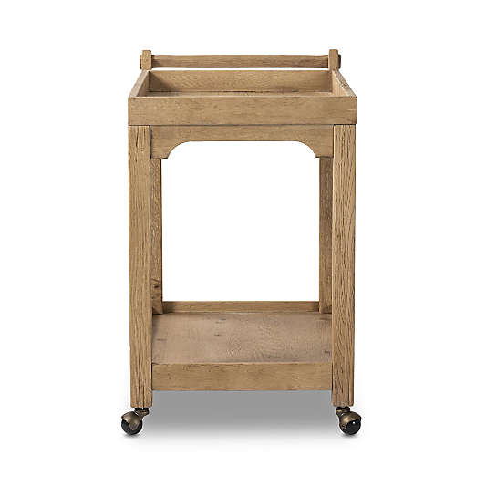 Myakka Natural Oak Wood Bar Cart