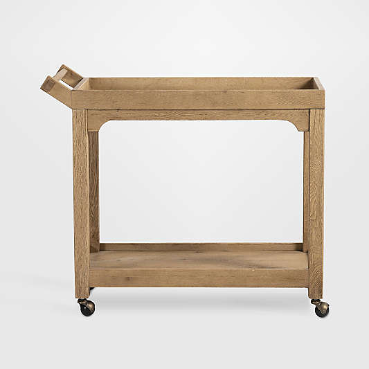 Myakka Natural Oak Wood Bar Cart