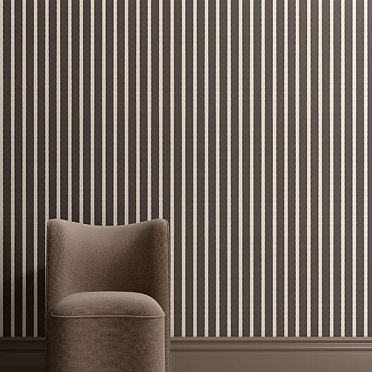 Mayfair Deep Brown Tailored Stripe Wallpaper