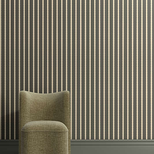 Mayfair Burnt Green Tailored Stripe Wallpaper
