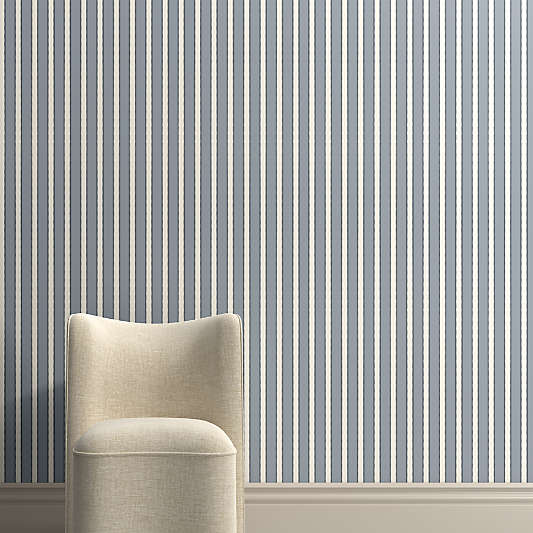 Mayfair Mist Blue Tailored Stripe Wallpaper