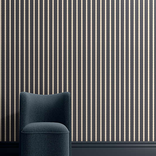 Mayfair Midnight Navy Tailored Stripe Wallpaper