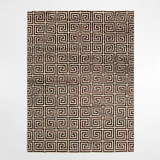 Mykonos Wool Hand-Knotted Espresso Brown Area Rug 10'x14'