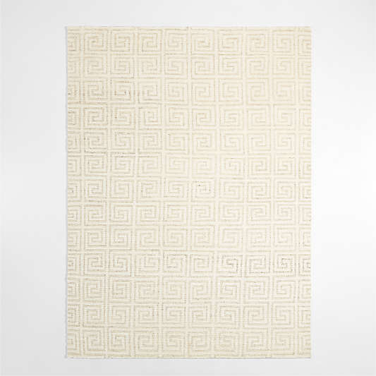 Mykonos Wool-Blend Hand-Knotted Ivory Area Rug 8'x10'