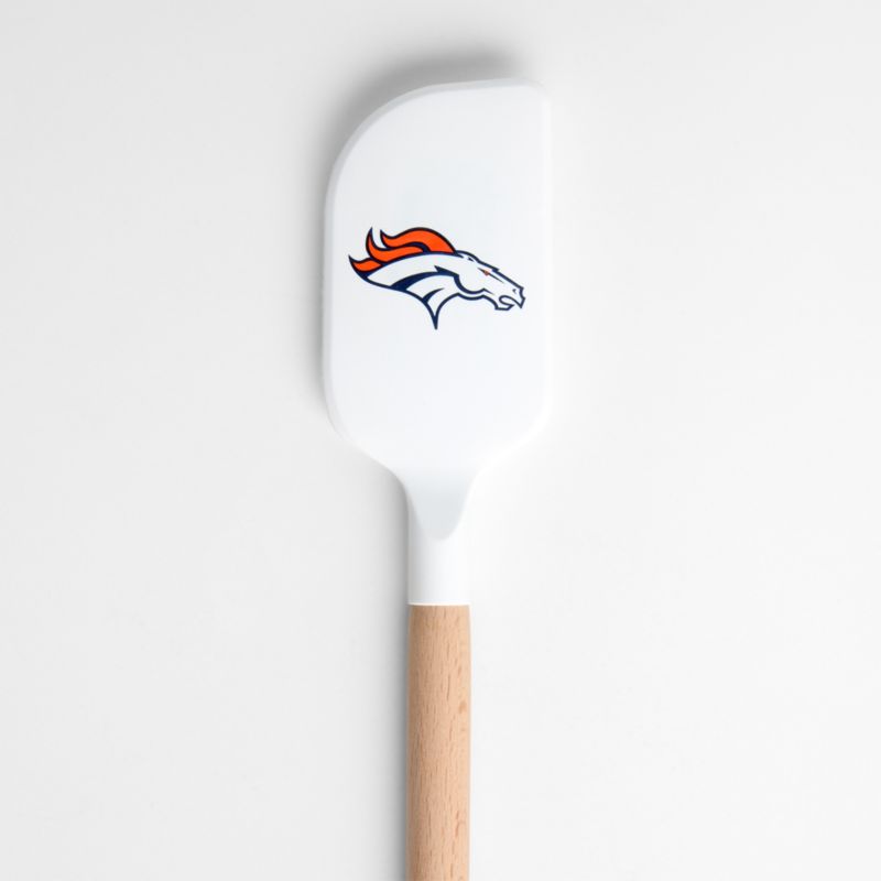 NFL Denver Broncos White Silicone and Wood Scraper Spatula - image 1 of 2