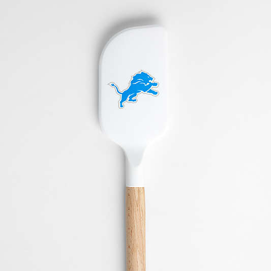 NFL Detroit Lions White Silicone and Wood Scraper Spatula