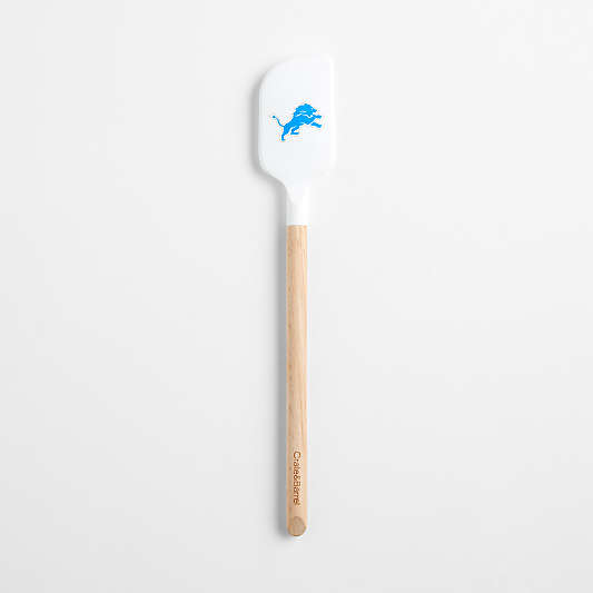 NFL Detroit Lions White Silicone and Wood Scraper Spatula