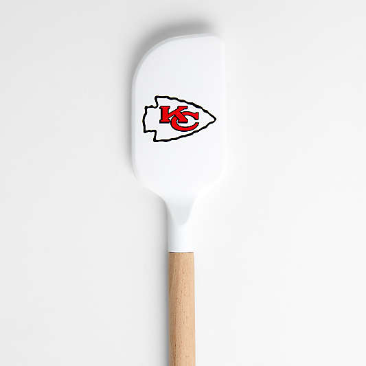 NFL Kansas City Chiefs  White Silicone and Wood Scraper Spatula