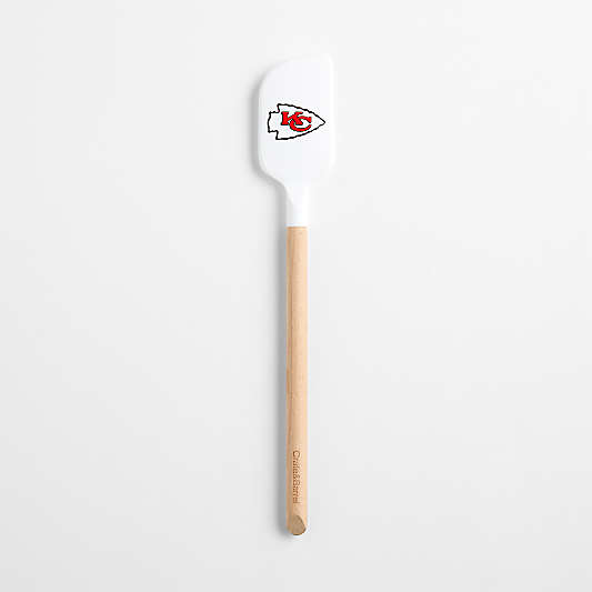 NFL Kansas City Chiefs  White Silicone and Wood Scraper Spatula