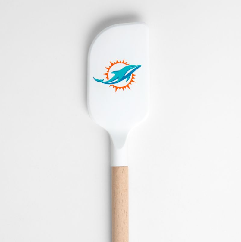 NFL Miami Dolphins White Silicone and Wood Scraper Spatula - image 1 of 2