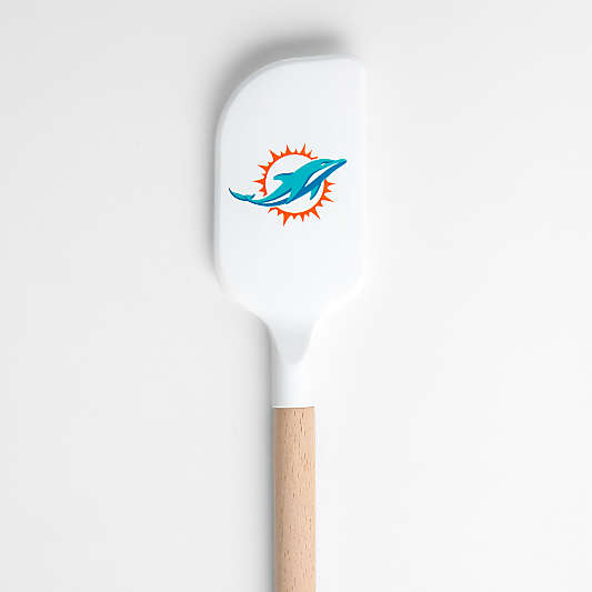 NFL Miami Dolphins White Silicone and Wood Scraper Spatula