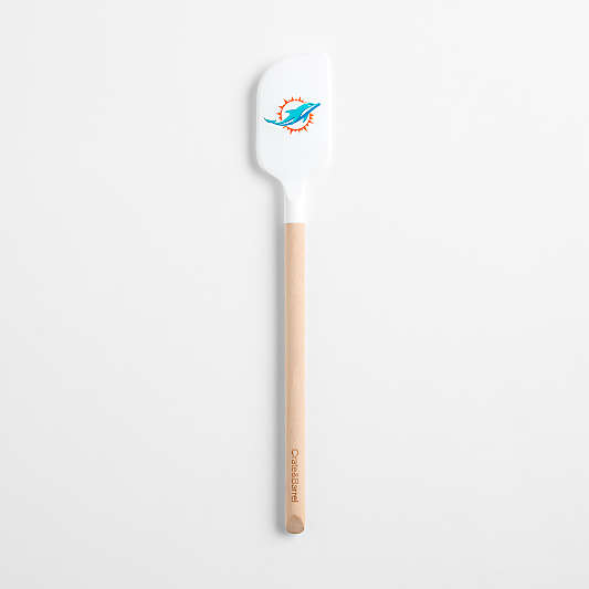NFL Miami Dolphins White Silicone and Wood Scraper Spatula