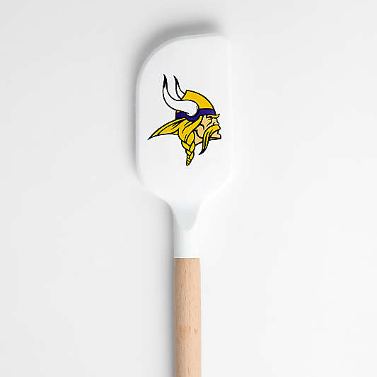 NFL Minnesota Vikings White Silicone and Wood Scraper Spatula