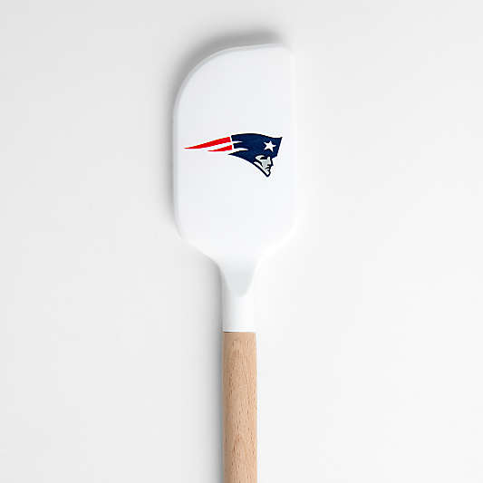 NFL New England Patriots White Silicone and Wood Scraper Spatula