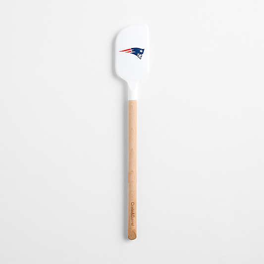 NFL New England Patriots White Silicone and Wood Scraper Spatula