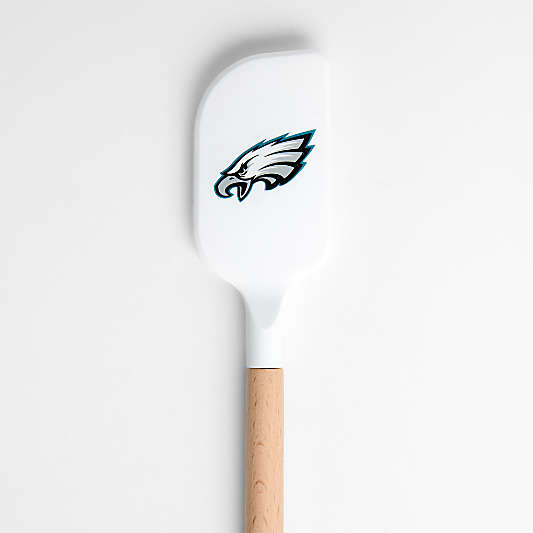 NFL Philadelphia Eagles White Silicone and Wood Scraper Spatula