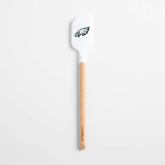 NFL Philadelphia Eagles White Silicone and Wood Scraper Spatula