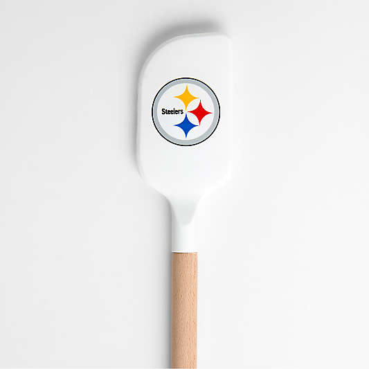 NFL Pittsburgh Steelers White Silicone and Wood Scraper Spatula