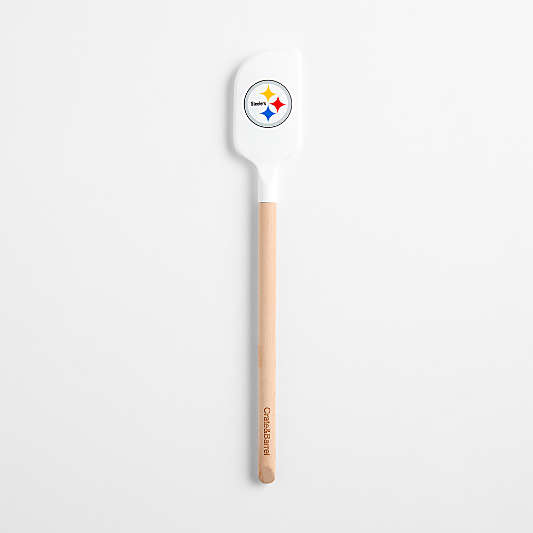 NFL Pittsburgh Steelers White Silicone and Wood Scraper Spatula