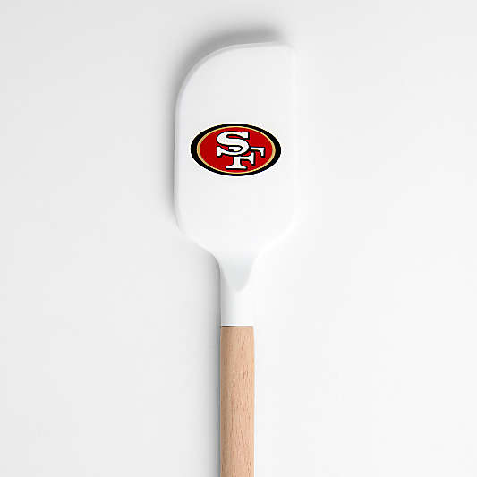 NFL San Francisco 49ers White Silicone and Wood Scraper Spatula