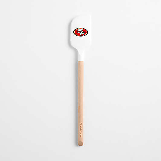 NFL San Francisco 49ers White Silicone and Wood Scraper Spatula