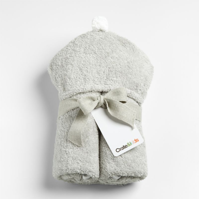 Nachi Organic Grey Hooded Baby Towel - image 1 of 8