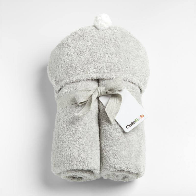 Nachi Organic Grey Hooded Kids Towel - image 1 of 8