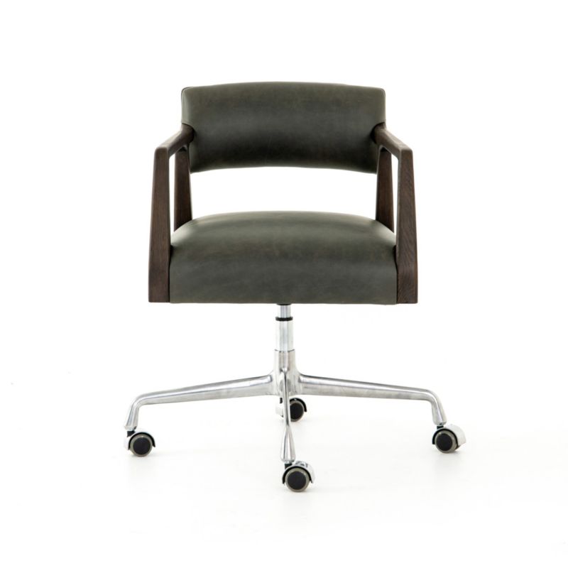 Naila Black Leather Office Chair - image 4 of 8