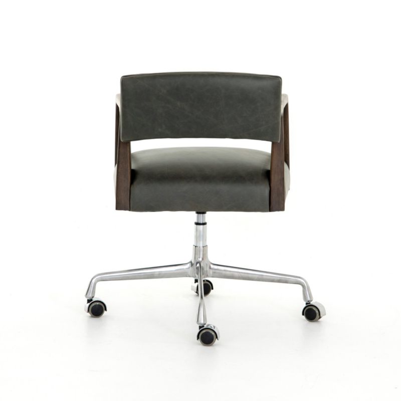 Naila Black Leather Office Chair - image 3 of 8