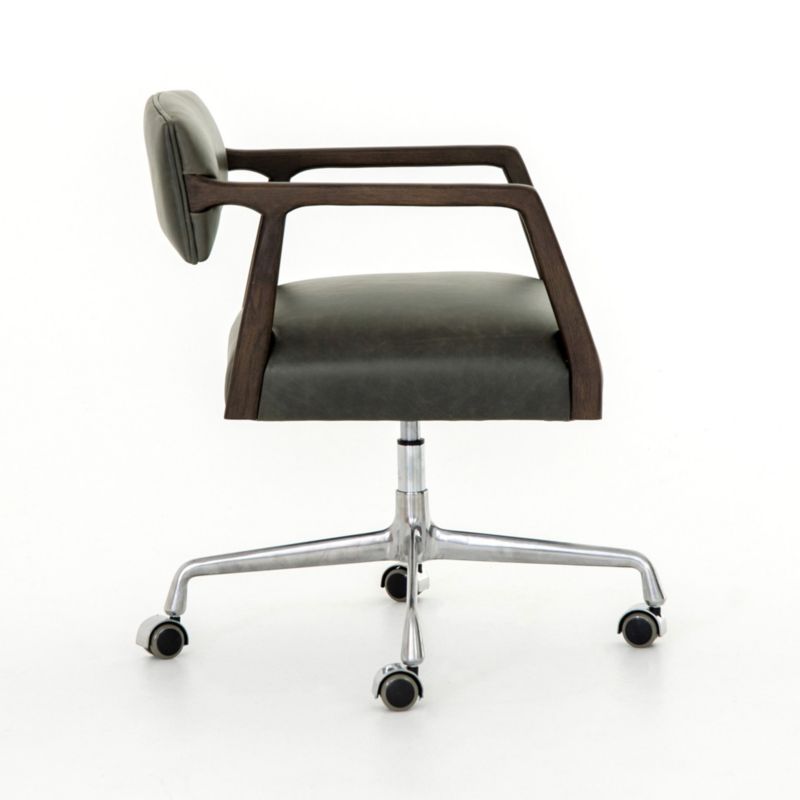Naila Black Leather Office Chair - image 2 of 8