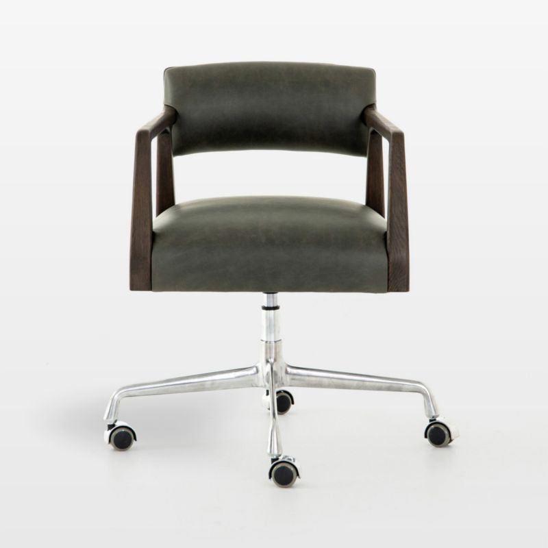 Naila Black Leather Office Chair - image 1 of 8