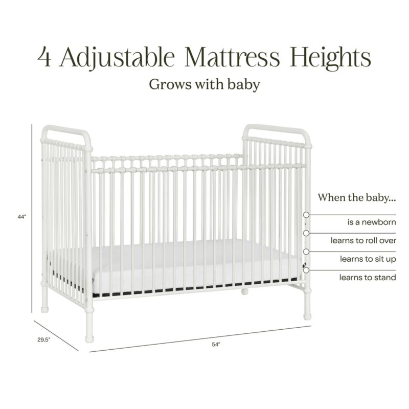 Namesake Abigail Washed White Iron 3-in-1 Convertible Crib - image 3 of 4