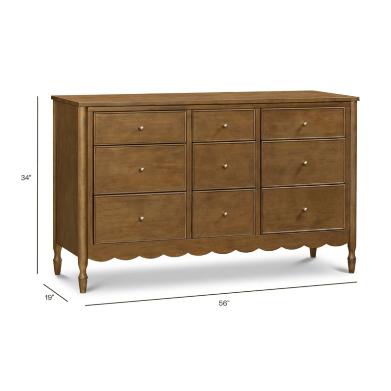 Namesake Ambrosia 56" Natural Walnut Wood Wide 9-Drawer Wide Kids Dresser - image 2 of 3
