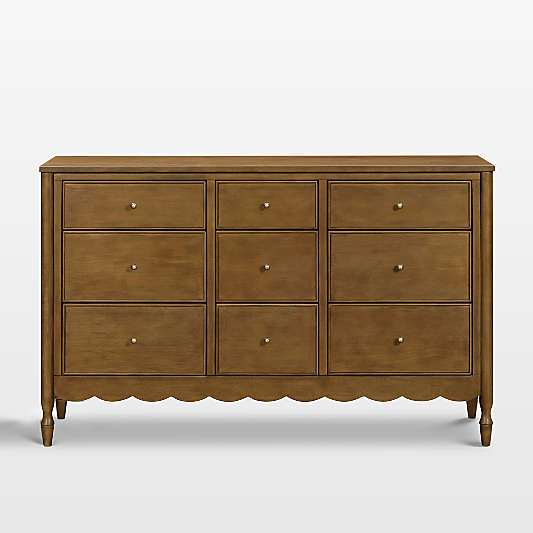 Namesake Ambrosia 56" Natural Walnut Wood Wide 9-Drawer Wide Kids Dresser