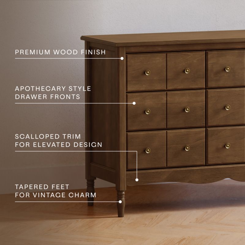 Namesake Liberty 56" Natural Walnut Wood 9-Drawer Wide Kids Dresser - image 3 of 4