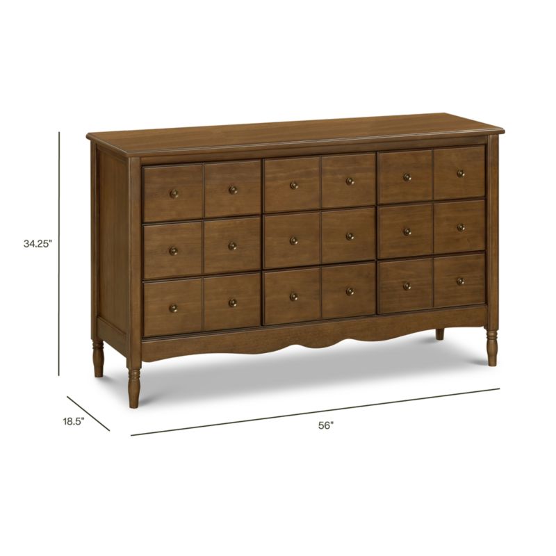 Namesake Liberty 56" Natural Walnut Wood 9-Drawer Wide Kids Dresser - image 2 of 4