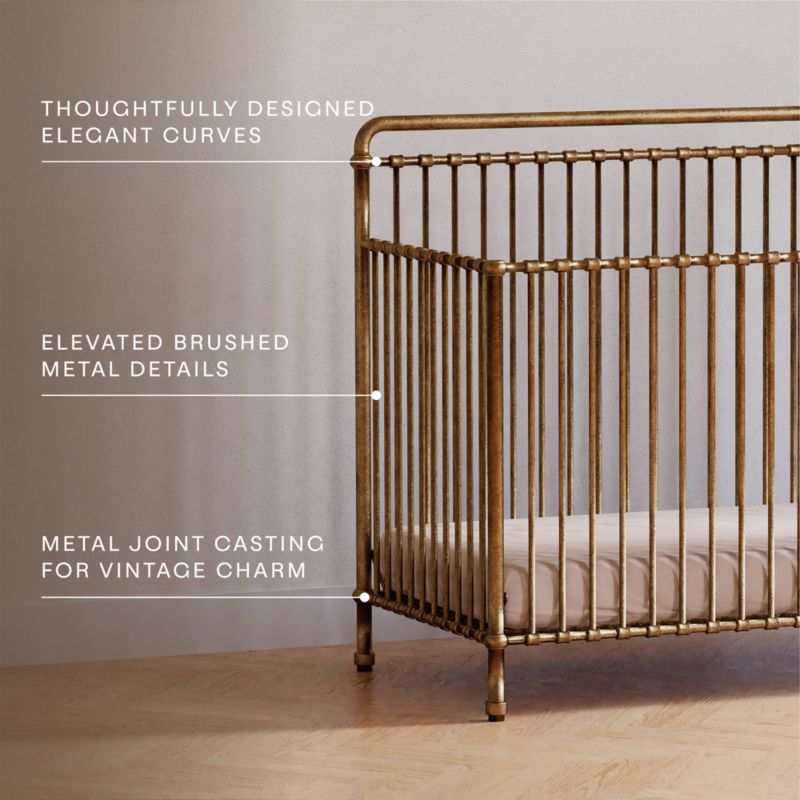 Namesake Winston Vintage Gold Iron 4-in-1 Convertible Crib - image 4 of 6