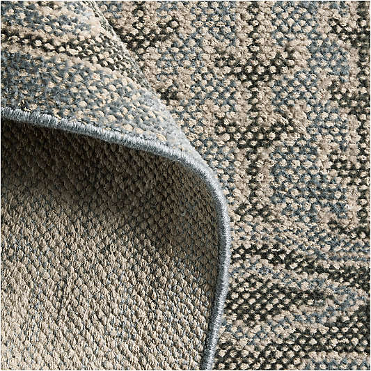 Naples Performance Traditional Blue Handknotted Rug Swatch 12"x18"