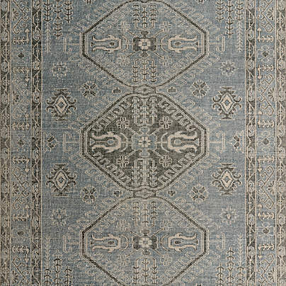 Naples Performance Traditional Blue Handknotted Area Rug 8'x10'