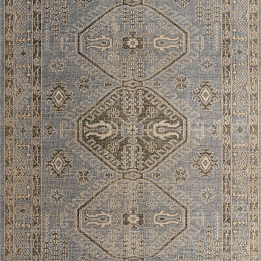 Naples Performance Traditional Blue Handknotted Area Rug