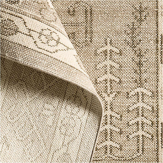 Naples Performance Traditional Ivory Handknotted Rug Swatch 12"x18"