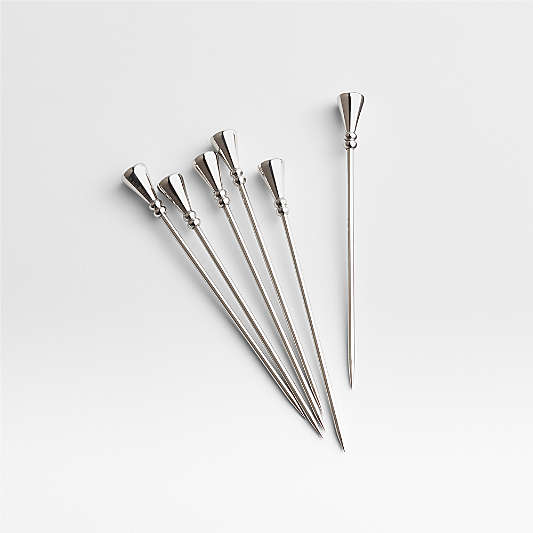 Nara Stainless Steel Cocktail Picks, Set of 6