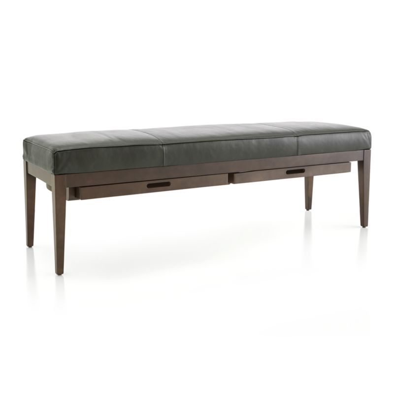 Nash Leather Large Bench with Tray | Crate & Barrel