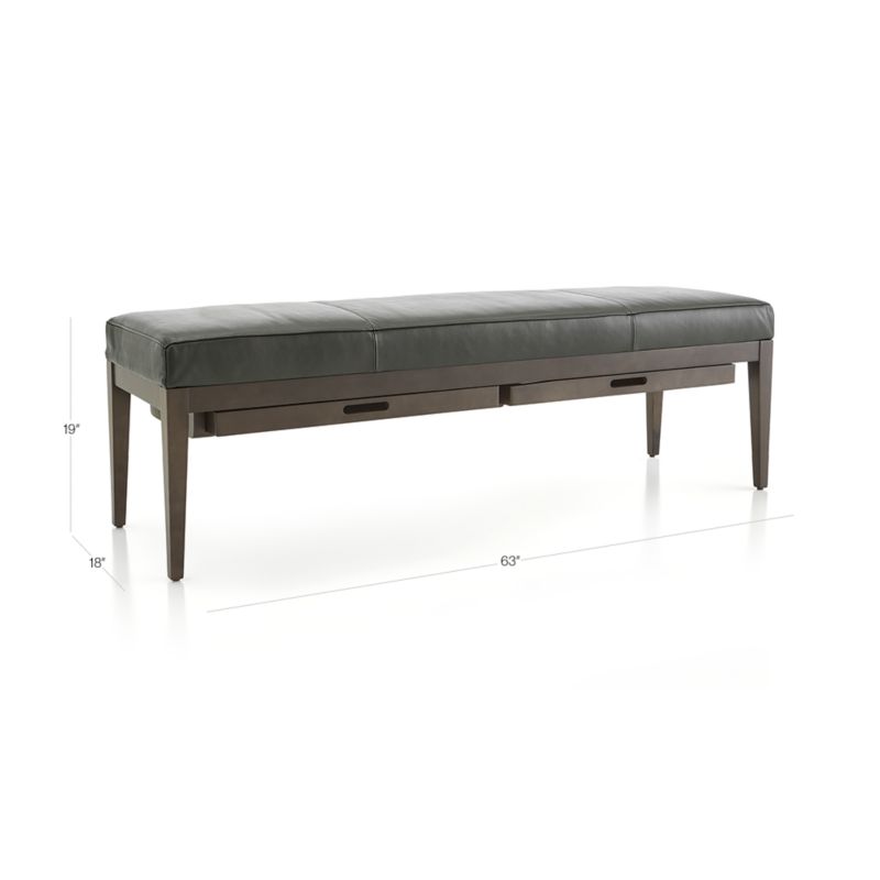 View Nash Leather Large Bench with Tray - image 3 of 10