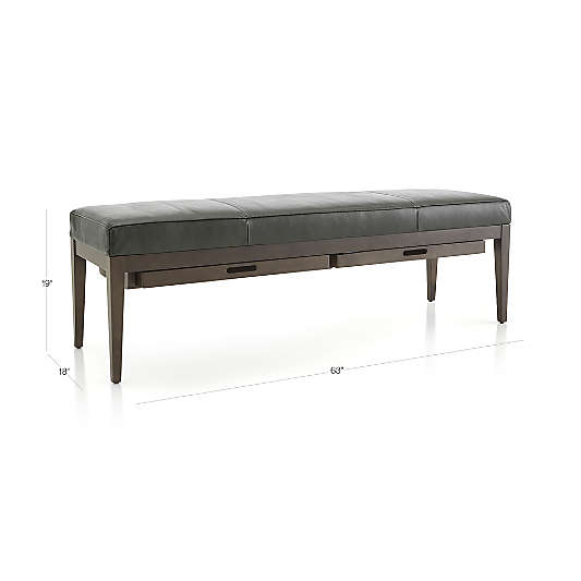 Nash Leather Large Bench with Tray