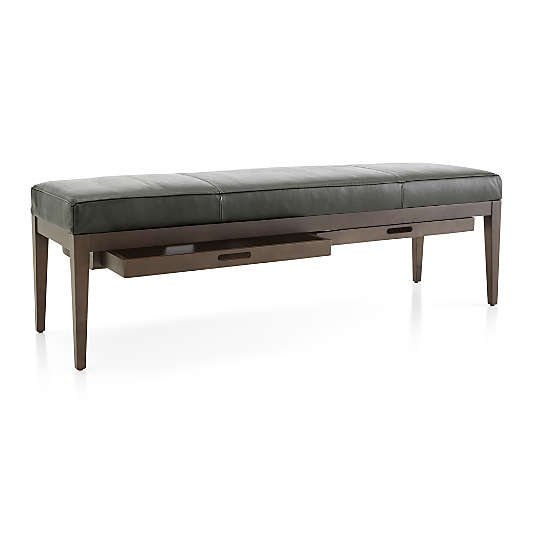 Nash Leather Large Bench with Tray