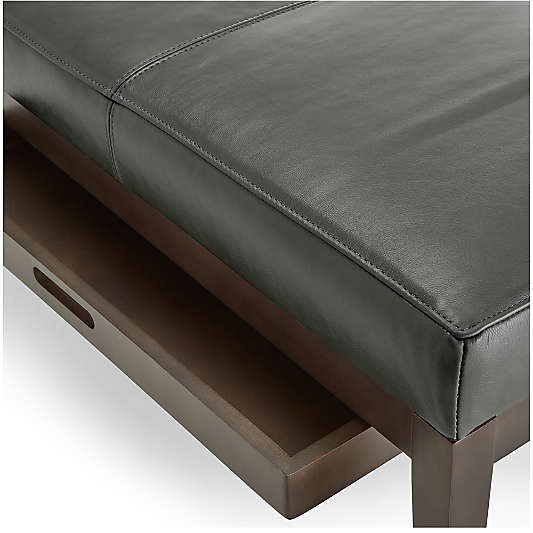 Nash Leather Large Bench with Tray